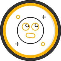Rolling eyes Line Two Color Circle Icon vector