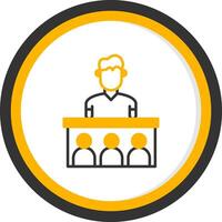 Coaching Line Two Color Circle Icon vector