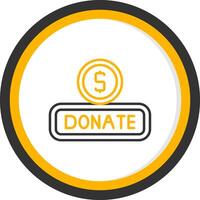 Donate Line Two Color Circle Icon vector