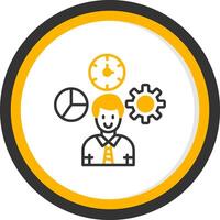 Flexible Job Hours Line Two Color Circle Icon vector