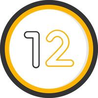 Thirteen Line Two Color Circle Icon vector