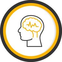 Epilepsy Line Two Color Circle Icon vector
