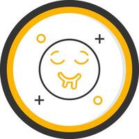 Drooling Line Two Color Circle Icon vector