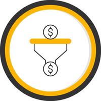 Dollar Sales PipeLine Two Color Circle Line Two Color Circle Icon vector