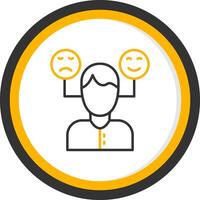 Emotions Line Two Color Circle Icon vector