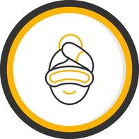 Eye Mask Line Two Color Circle Icon vector