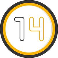 Fourteen Line Two Color Circle Icon vector