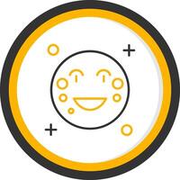Moon Line Two Color Circle Icon vector