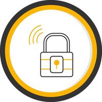Padlock Line Two Color Circle Icon vector