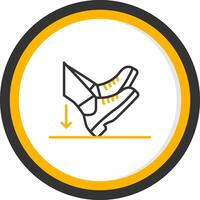 Heel Dig Line Two Color Circle Icon vector