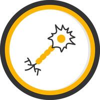 Nerve Cell Line Two Color Circle Icon vector