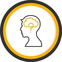 Memory Loss Line Two Color Circle Icon vector
