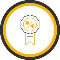 Badge Line Two Color Circle Icon vector