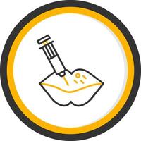 Lip Filler Line Two Color Circle Icon vector
