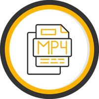 MP4 Music File Line Two Color Circle Icon vector