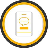 Phone Message Line Two Color Circle Icon vector
