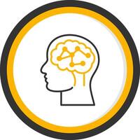 Neural Circuit Line Two Color Circle Icon vector