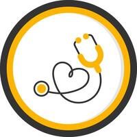 Stethoscope Line Two Color Circle Icon vector