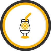 Cocktail Line Two Color Circle Icon vector