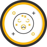 Sleep Line Two Color Circle Icon vector