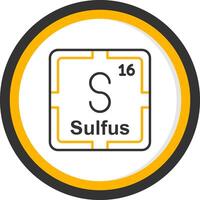 Sulfur Line Two Color Circle Icon vector