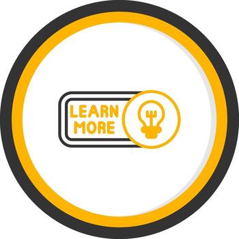 Learn More Line Two Color Circle Icon vector
