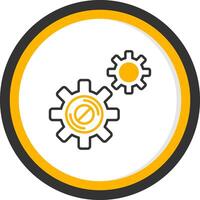 Disruption Line Two Color Circle Icon vector