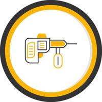 Demolition Hammer Line Two Color Circle Icon vector