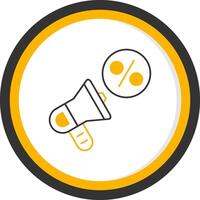 Promotion Line Two Color Circle Icon vector