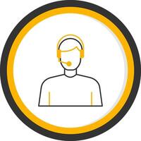 Virtual Assistant Line Two Color Circle Icon vector