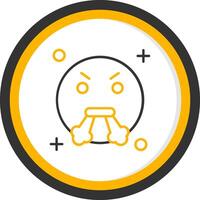 Angry Line Two Color Circle Icon vector