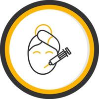 Botox Line Two Color Circle Icon vector