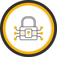 Lock Line Two Color Circle Icon vector