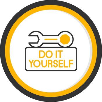 Do It Yourself Line Two Color Circle Icon vector