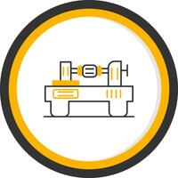 Lathe Line Two Color Circle Icon vector