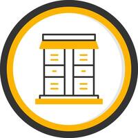 Lockers Line Two Color Circle Icon vector