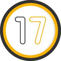 Seventeen Line Two Color Circle Icon vector