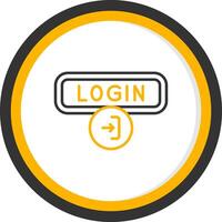 Login Line Two Color Circle Icon vector