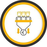 Sales PipeLine Two Color Circle Line Two Color Circle Icon vector