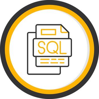 SQL File Line Two Color Circle Icon vector