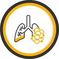 Bronchiectasis Line Two Color Circle Icon vector