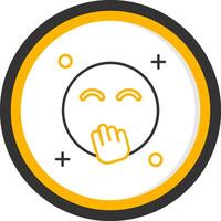 Blush Line Two Color Circle Icon vector