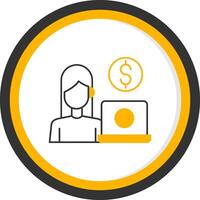 Freelancer Line Two Color Circle Icon vector