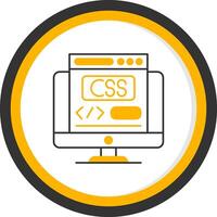 Css Line Two Color Circle Icon vector