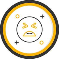 Anguish Line Two Color Circle Icon vector