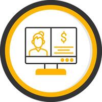 OnLine Two Color Circle Coaching Line Two Color Circle Icon vector