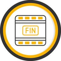 The End Line Two Color Circle Icon vector