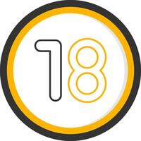 Eighteen Line Two Color Circle Icon vector