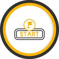 Start Line Two Color Circle Icon vector