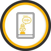 Voice Recognition Line Two Color Circle Icon vector